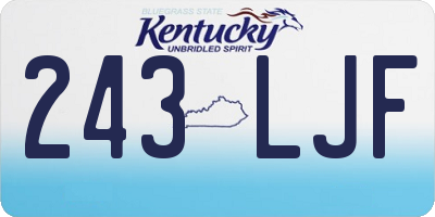 KY license plate 243LJF
