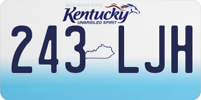 KY license plate 243LJH