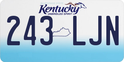 KY license plate 243LJN