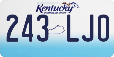 KY license plate 243LJO