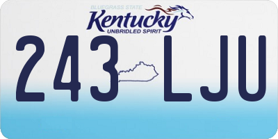 KY license plate 243LJU