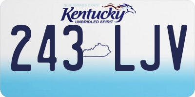 KY license plate 243LJV