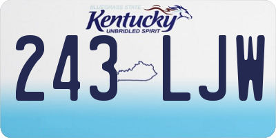 KY license plate 243LJW