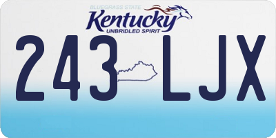 KY license plate 243LJX