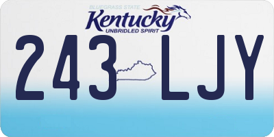 KY license plate 243LJY