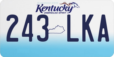 KY license plate 243LKA
