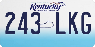 KY license plate 243LKG