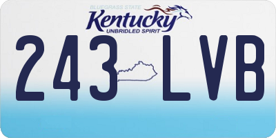 KY license plate 243LVB