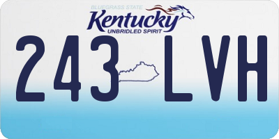 KY license plate 243LVH