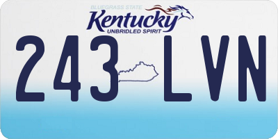 KY license plate 243LVN