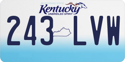 KY license plate 243LVW