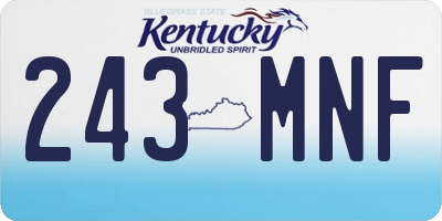 KY license plate 243MNF