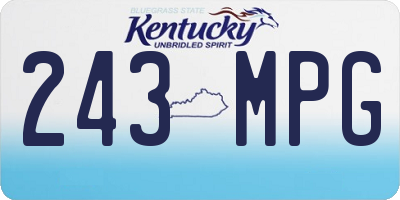KY license plate 243MPG