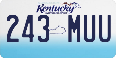 KY license plate 243MUU