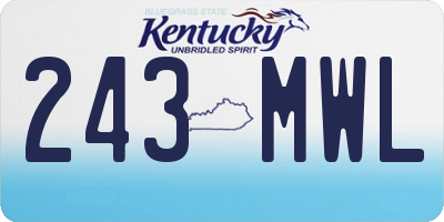 KY license plate 243MWL