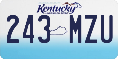 KY license plate 243MZU