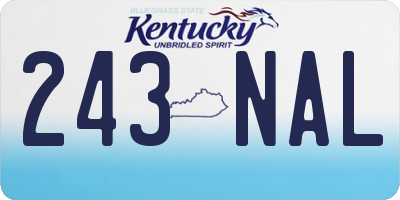 KY license plate 243NAL