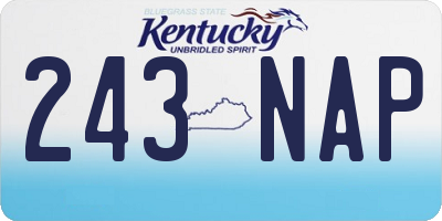 KY license plate 243NAP