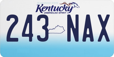 KY license plate 243NAX