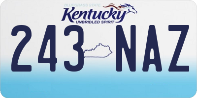 KY license plate 243NAZ