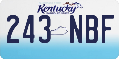 KY license plate 243NBF