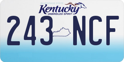 KY license plate 243NCF