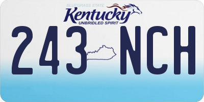 KY license plate 243NCH