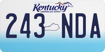 KY license plate 243NDA