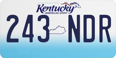 KY license plate 243NDR