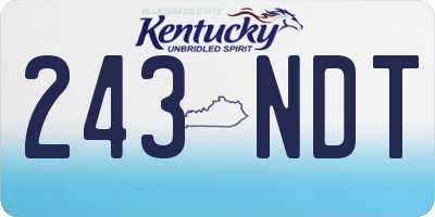 KY license plate 243NDT