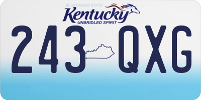 KY license plate 243QXG