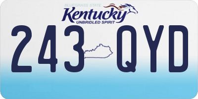KY license plate 243QYD