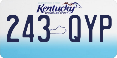 KY license plate 243QYP