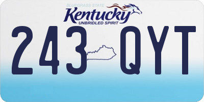 KY license plate 243QYT