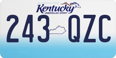 KY license plate 243QZC