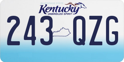 KY license plate 243QZG