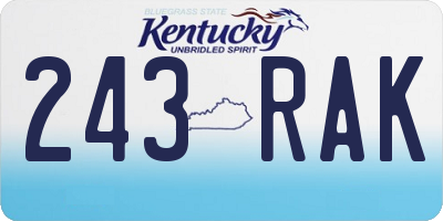 KY license plate 243RAK