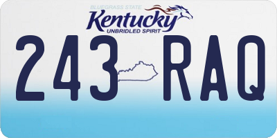 KY license plate 243RAQ