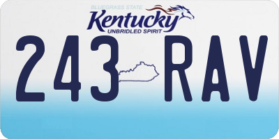 KY license plate 243RAV