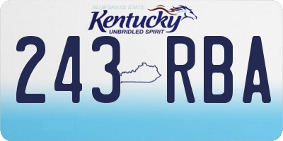 KY license plate 243RBA