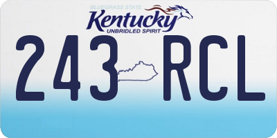KY license plate 243RCL