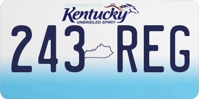 KY license plate 243REG