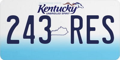 KY license plate 243RES