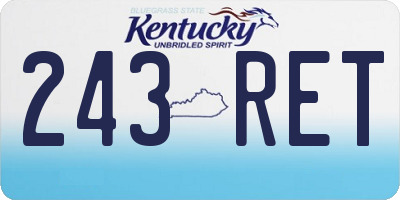KY license plate 243RET
