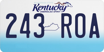 KY license plate 243ROA