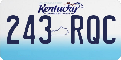 KY license plate 243RQC