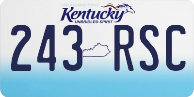 KY license plate 243RSC
