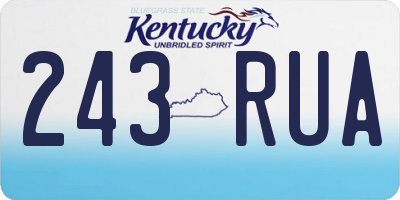 KY license plate 243RUA