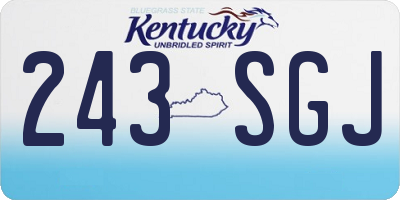 KY license plate 243SGJ