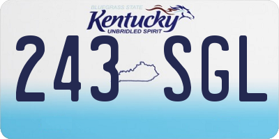KY license plate 243SGL